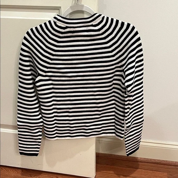 Banana Republic Navy Stripe Ribbed Crew-Neck Pullover Sweater/NWT/M - Picture 10 of 11